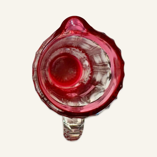 Red American Brilliant Cut Ruby Cut-To-Clear Pitcher, Circa 1900 For Sale - Image 8 of 9