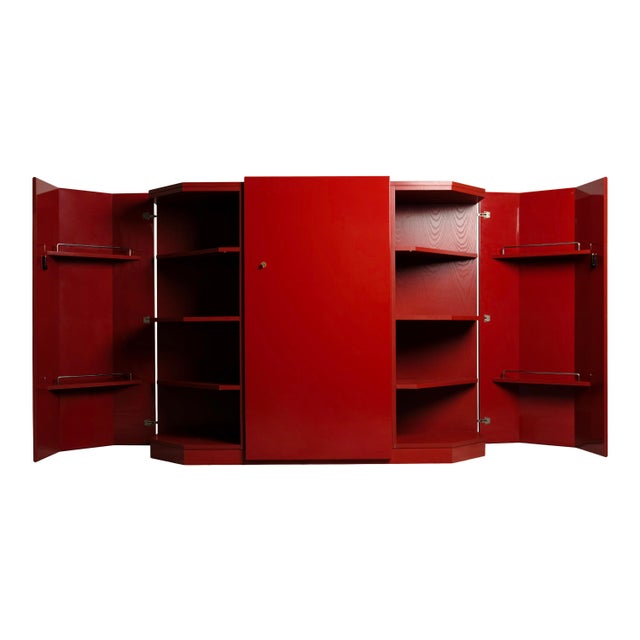 1970s Bramante Red Lacquered Highboard by Kazuhide Takahama for Studio Simon, 1973 For Sale - Image 5 of 13