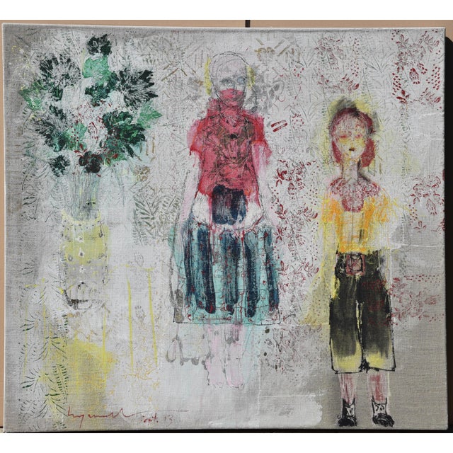 Hans Mendler *1950 Neresheim "My Boy" Oil (partially applied with a wallpaper roller) on burlap, stretcher frame Signed...