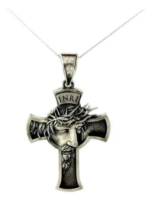 Religious Jesus Christ Crucifix Cross Christian Unisex Pendant in 925 Silver
