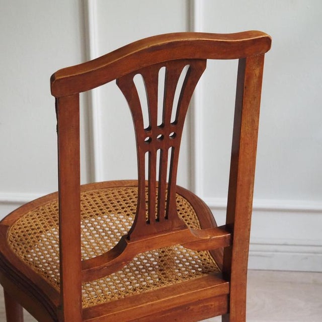 Antique French Louis XVI Style Dining Room Chair in Wicker For Sale - Image 12 of 13