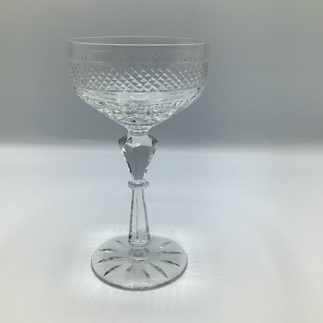 Rock Sharpe Champagne Coupes 1950s Cut Crystal - A Pair For Sale - Image 4 of 12