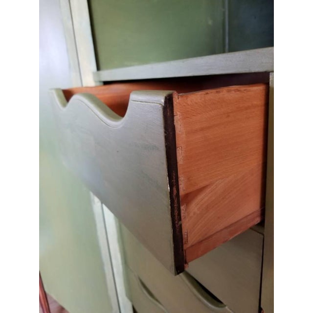 Vintage French Country Hand-Painted Armoire For Sale - Image 10 of 11