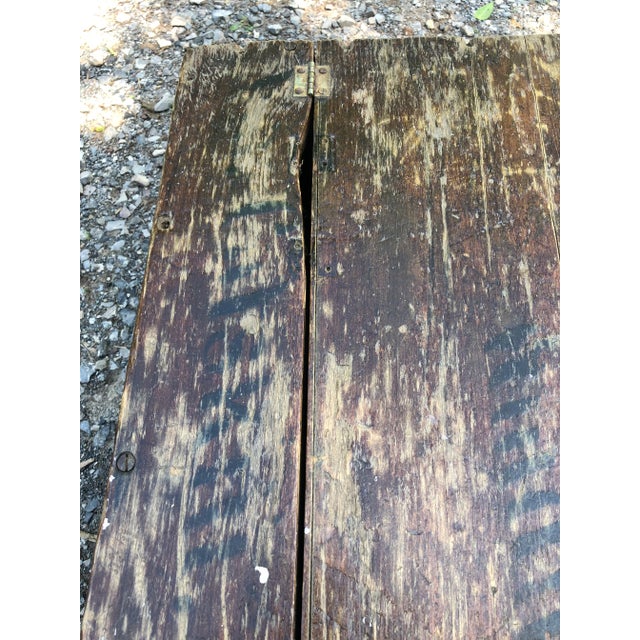 1930s Rustic Distressed Small Wooden Trunk For Sale - Image 9 of 12