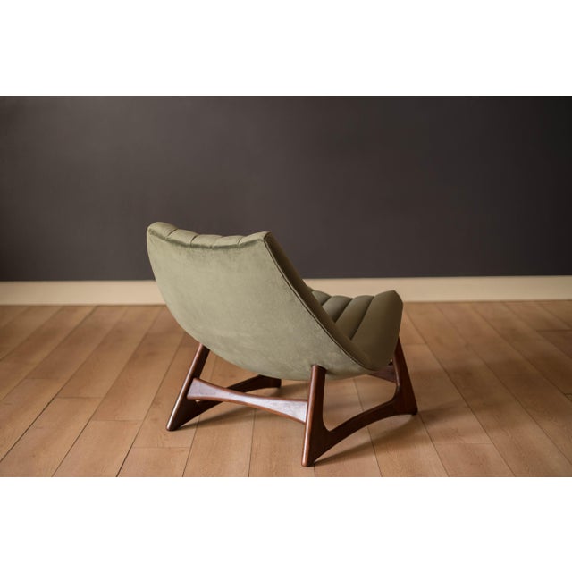 Green Vintage Sculptural Solid Walnut Tufted Slipper Lounge Chair by Adrian Pearsall For Sale - Image 8 of 13
