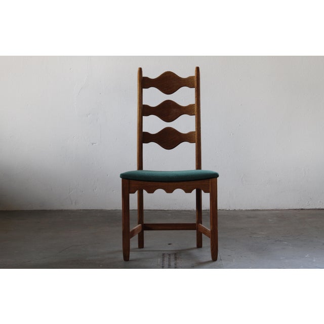 Vintage Danish Ladderback Oak Chairs by Henning Kjærnulf, 1960s, Set of 6 For Sale - Image 18 of 18