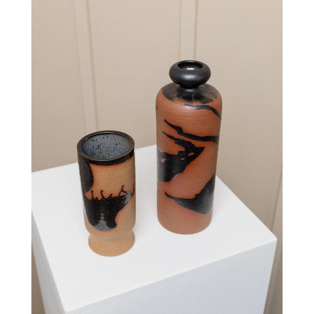 Vintage Studio Ceramic Carafe and Drinking Cup by Tristan Drechsler, 1970s, Set of 2 For Sale - Image 4 of 11