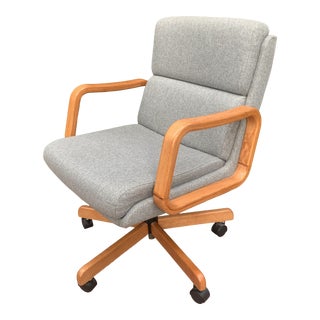 Mid Century Teak Executive Desk Chair For Sale