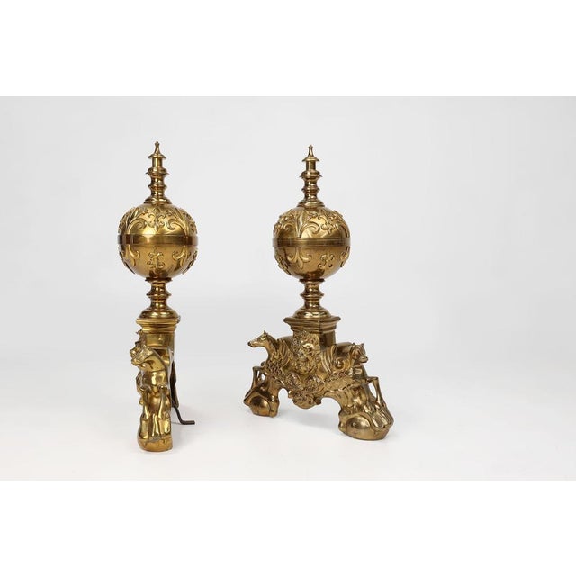 Large Vintage Neo-Classical Copper Firebucks, France, 1940, Set of 2 For Sale - Image 9 of 12