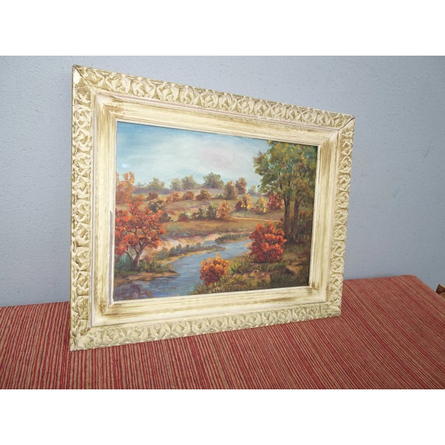 Vintage Oil Painting Picture Landscape "Rolling River" Signed by Myrl Carter For Sale - Image 4 of 13