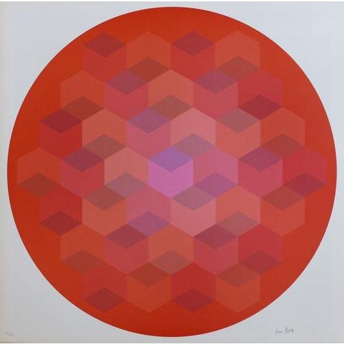 Jim BIRD Tribute to Vasarely 6, 1972 Photolithograph on paper Printing of XXV ex. Signed and numbered in pencil by the...