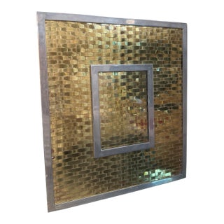 Italian Mid-Century Woven Brass Picture Frame, 1970s For Sale