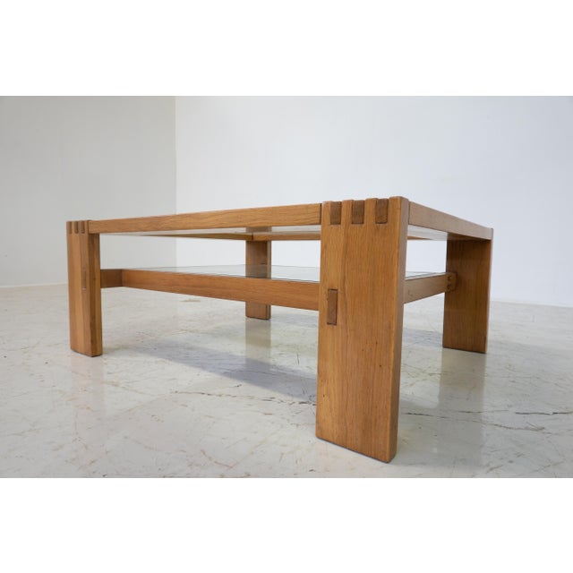 Mid-Century Modern Coffee Table in Wood and Glass attributed to Guiseppe Rivadossi, Italy, 1970s For Sale - Image 3 of 8