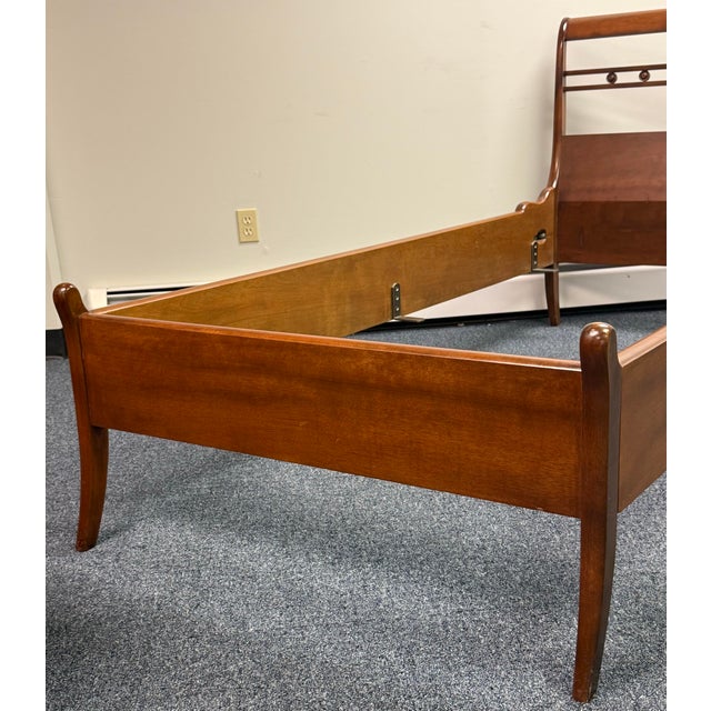 1980s Vintage Neoclassical Cherry Twin Beds - A Pair For Sale - Image 5 of 11