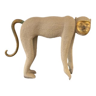 1980s Life Size Crouching Monkey Sculpture 28 X 39 For Sale