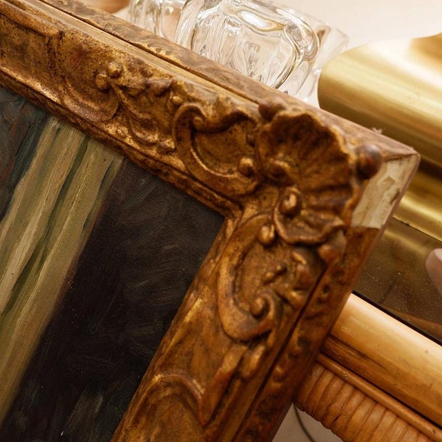 Flowers in Front Mirror, 19th Century, Painting on Canvas, Framed For Sale - Image 11 of 14