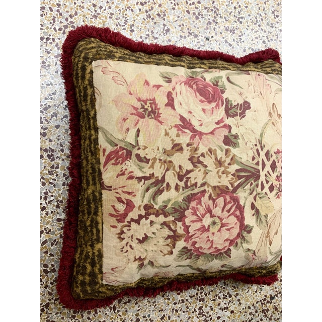 Vintage Ralph Lauren polo blue label antique French country Guinevere Aragon decorative pillow, floral garden , animal...