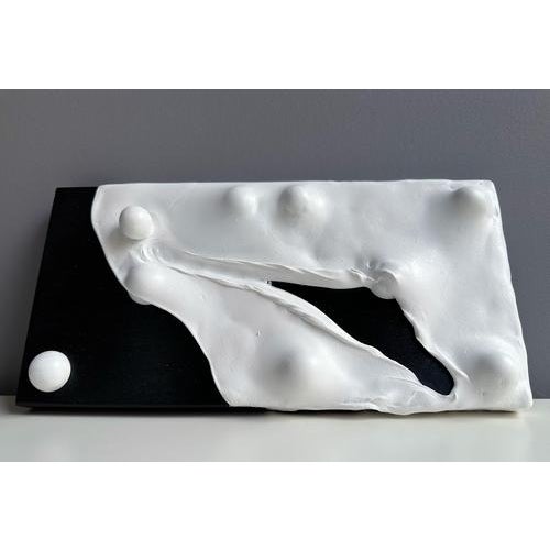 Vera Vizzi, Domino Seven Modular Wall Relief Sculpture, 2026, White Foam Clay on Wood Panel For Sale - Image 6 of 9
