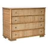 Wicker and Bamboo Chest of Drawers, 1970s For Sale