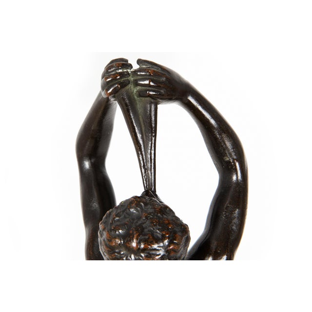 Fine Italian 19th Century Antique Sculpture of Faun Satyr With Double Flute For Sale - Image 9 of 17