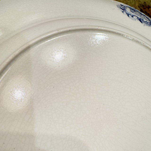 Antique Rogers Blue & White Transferware Plate – Staffordshire, C. 1835 For Sale - Image 4 of 4