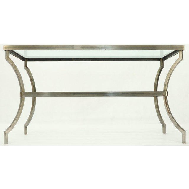 Heavy Iron Base Glass Top Console Table Chairish
