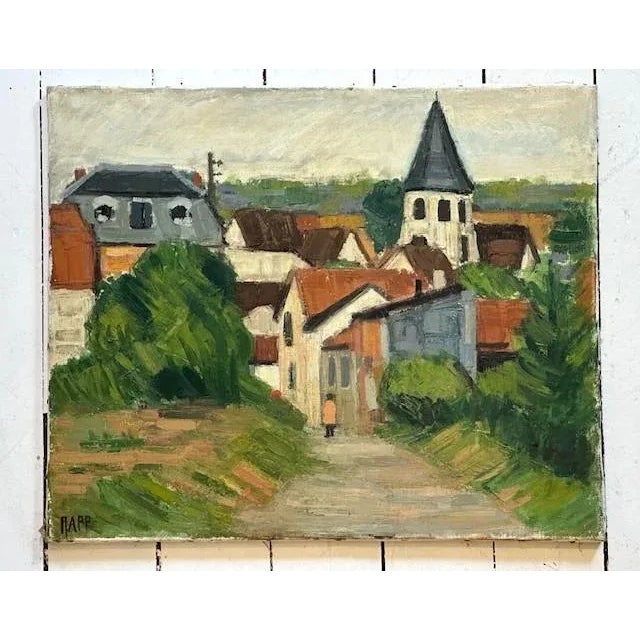 French French Village by Ginette Rapp Circa 1950's France For Sale - Image 3 of 11