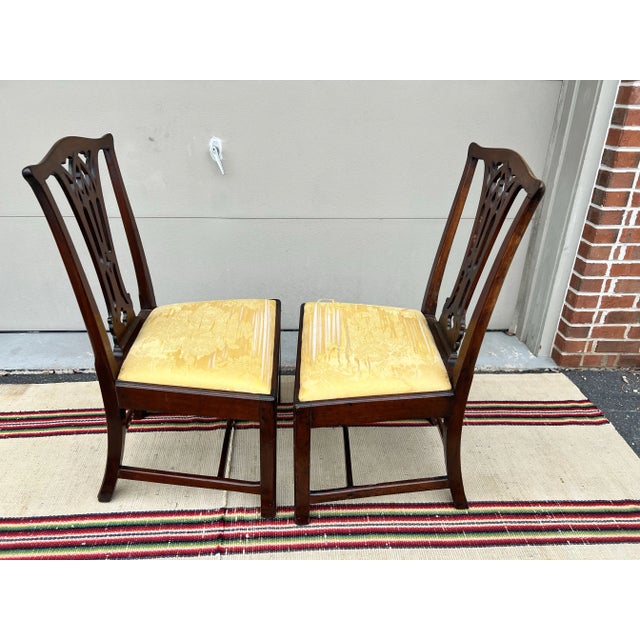 Wood A Pair of Mahogany Gothic Chippendale Side Chairs, Mid-Atlantic States, Circa 1770’s For Sale - Image 7 of 12