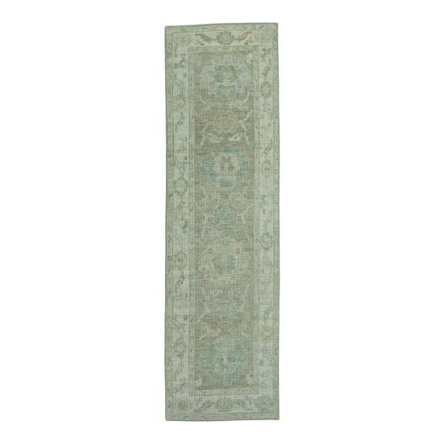 Turkish Oushak Rug 2'6" x 8'7" #19319 For Sale