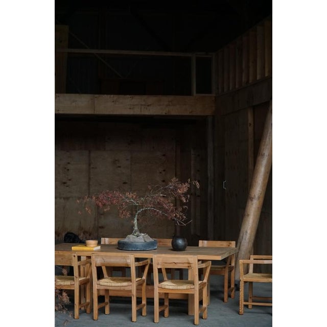 Danish Dining Chairs in Pine and Woven Paper Cord by Tage Poulsen, 1970s, Set of 8 For Sale - Image 6 of 18