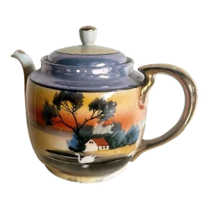 Vintage Japanese Porcelain Tea Pot - Lusterware