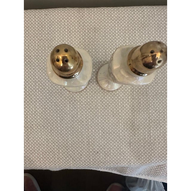VTG Homer Laughlin Iridescent Salt & Pepper Shakers Floral Nautilus Lusterware. Small smudge/scratch on top of one of the...