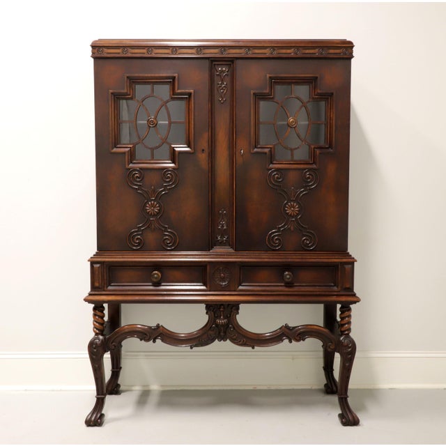 Rockford Antique Carved Walnut French Gothic China Display Cabinet For Sale - Image 12 of 12