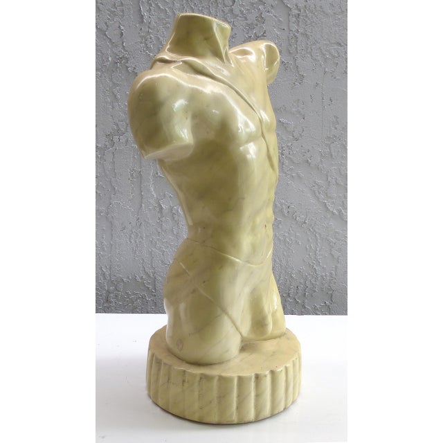 Art Deco Male Torso Ceramic Sculpture by Images d'Art Chairish