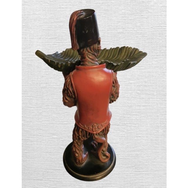Chelsea House Inc Vintage Monkey Butler Palm Beach Regency Style Catchall Card Holder For Sale - Image 4 of 10