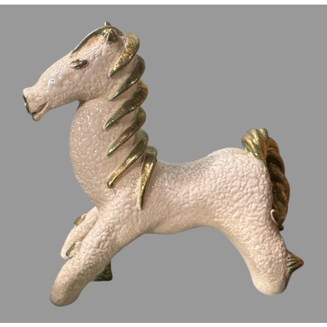 Vintage French Mid Century Modern Figural Art Pottery Horse Statue Sculpture A For Sale - Image 6 of 6