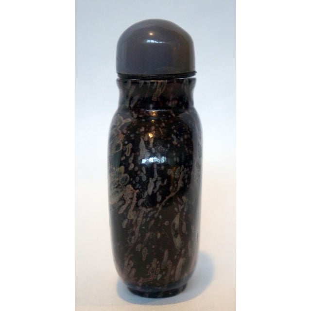 1970s Vintage 1970s Snow Flake Obsidian Snuff Bottle For Sale - Image 5 of 12