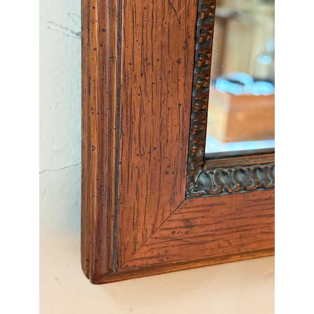Early 20th Century American Federal Revival Oak Framed Wall Mirror For Sale In New York - Image 6 of 9