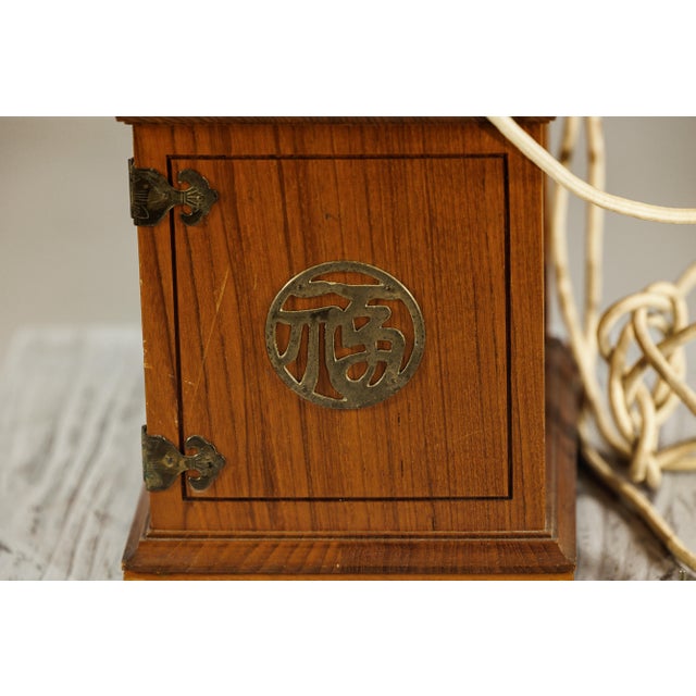 Mid-Century Modern Vintage Chinese Telephone with Brass Details and French-Inspired Design For Sale - Image 3 of 18