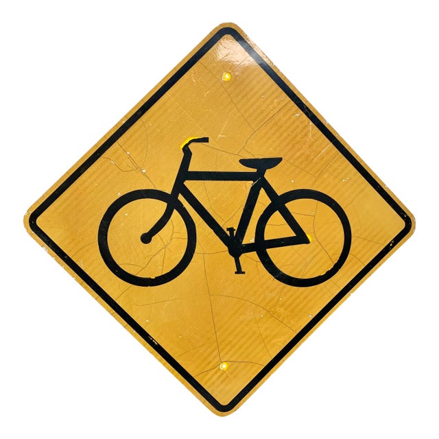 Vintage Reflective Bicycle Road Sign For Sale