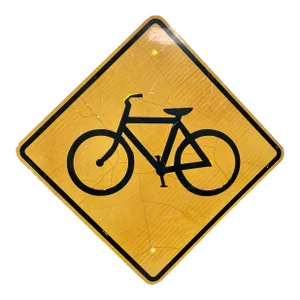 Vintage Reflective Bicycle Road Sign