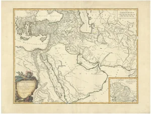 Antique Map of Alexander the Greats Empire and Campaigns by Aeg, 1753
