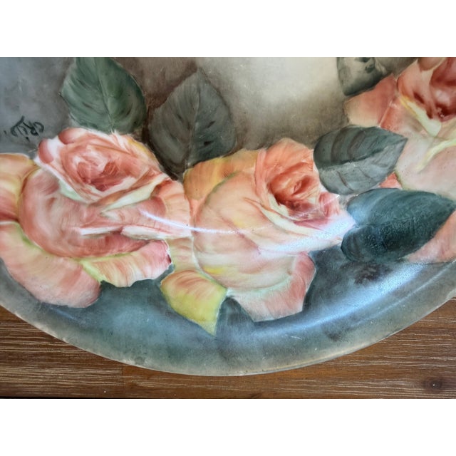 Early 20th Century Antique Hand-Painted Bavarian Porcelain Rose Bowl - LHR Favorite Bavaria Signed For Sale - Image 5 of 6