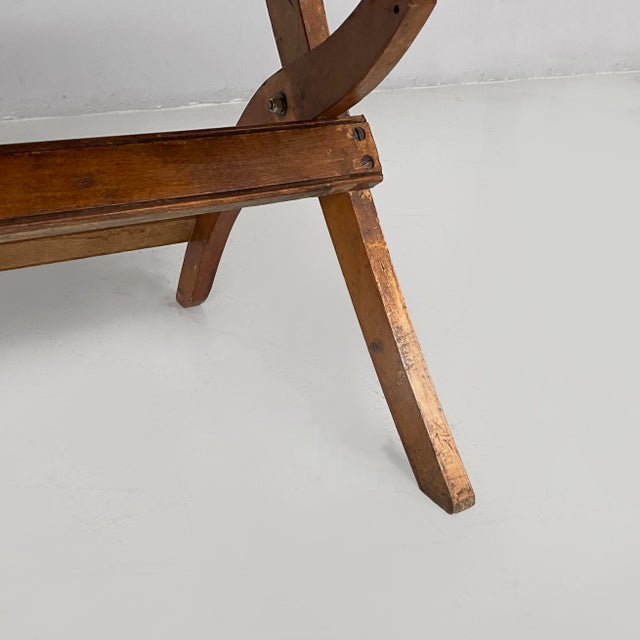 Italian Art Deco 2-Seater Folding Bench in Wood, 1930s For Sale - Image 18 of 18