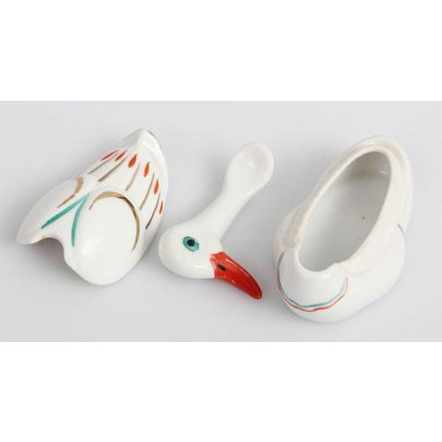 Porcelain Mustard Utensil Duck For Sale - Image 12 of 14