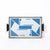Blue Art Deco Reverse Eglomise Blue & White Geometric Motif in Nickel & Bakelite Tray For Sale - Image 8 of 12