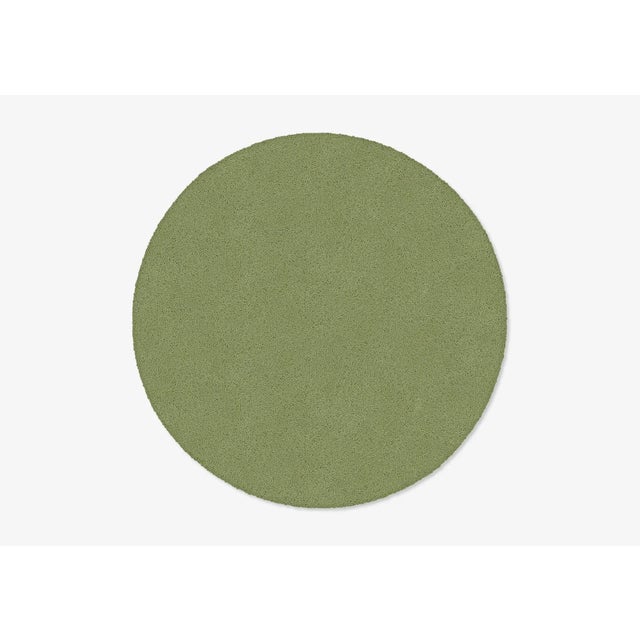 Contemporary Light Green Circle Plain Rug from Marqqa For Sale - Image 3 of 3