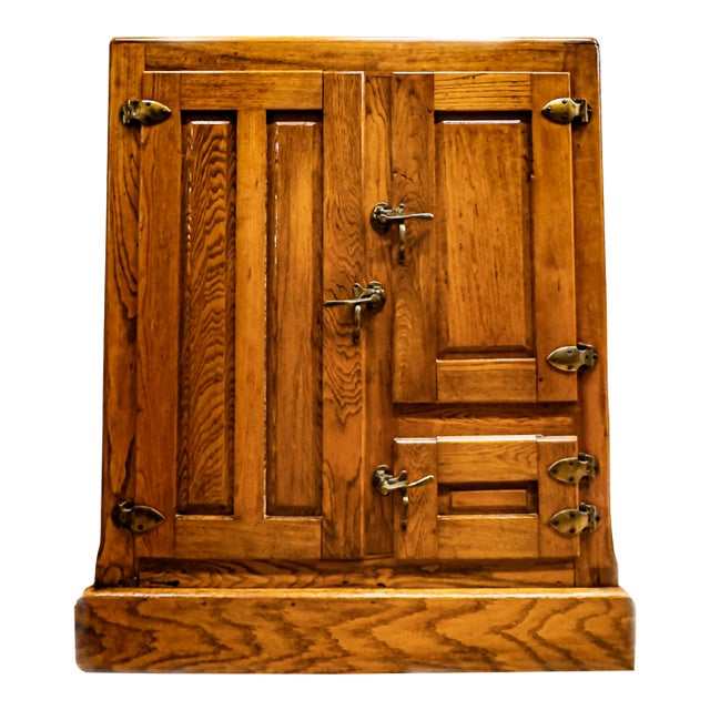 Antique Oak Ice Box For Sale
