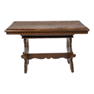 Antique Tuscan Trestle Side Table For Sale