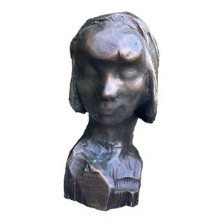 Mid 20th Century Bronze Sculpture “Taos Beauty” by Nicolai Fechin – Native American Portrait For Sale
